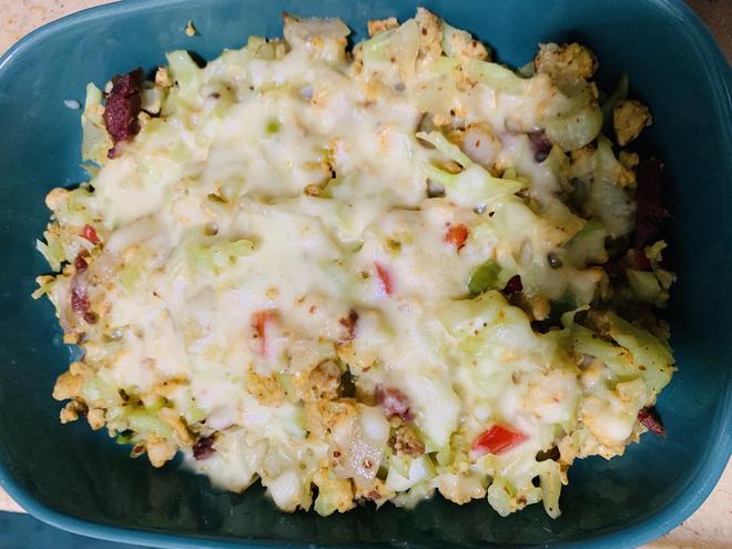 「生酮」鸡蛋花菜炒饭的做法