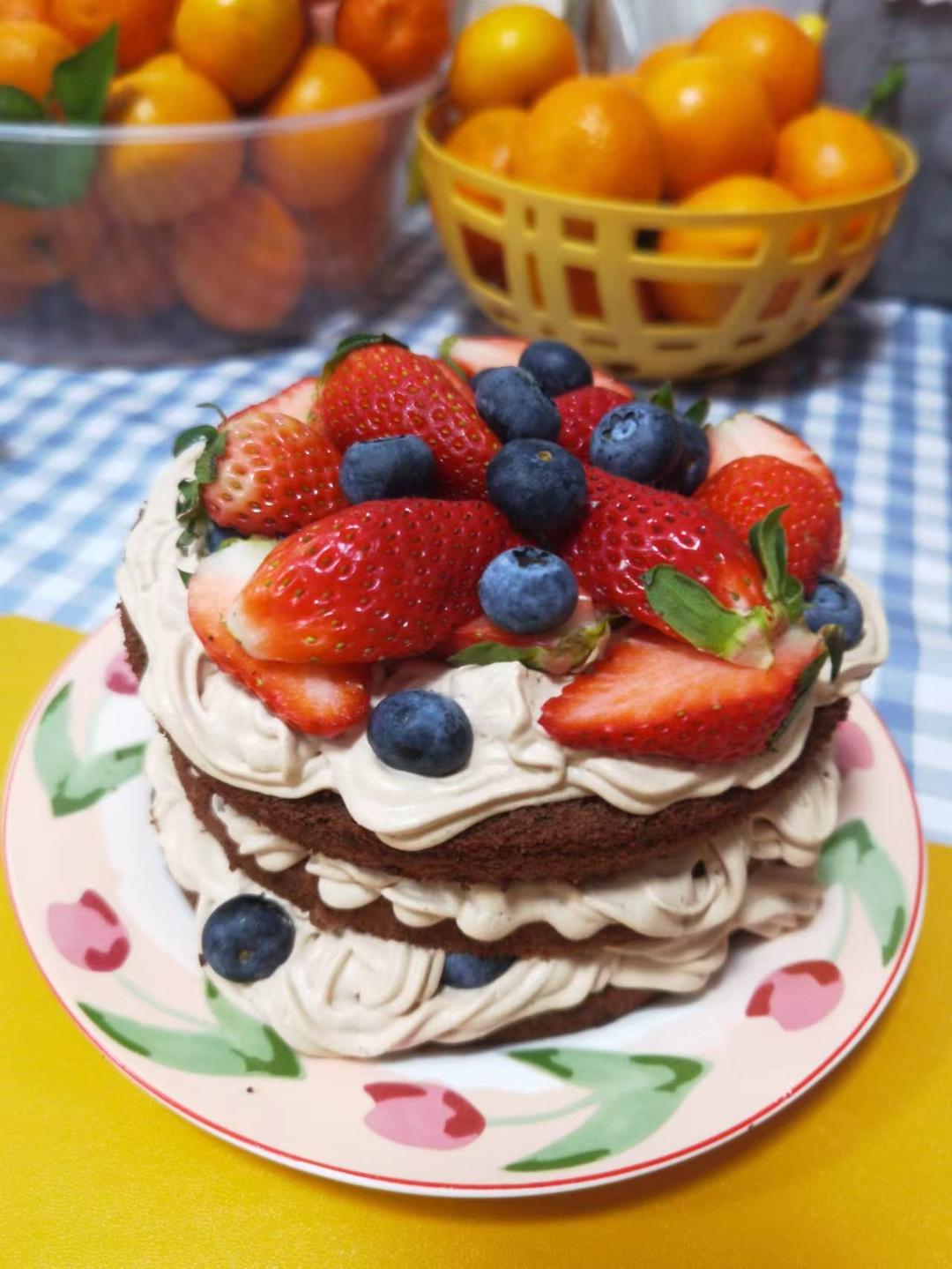 超详细 奶油巧克力生日裸蛋糕