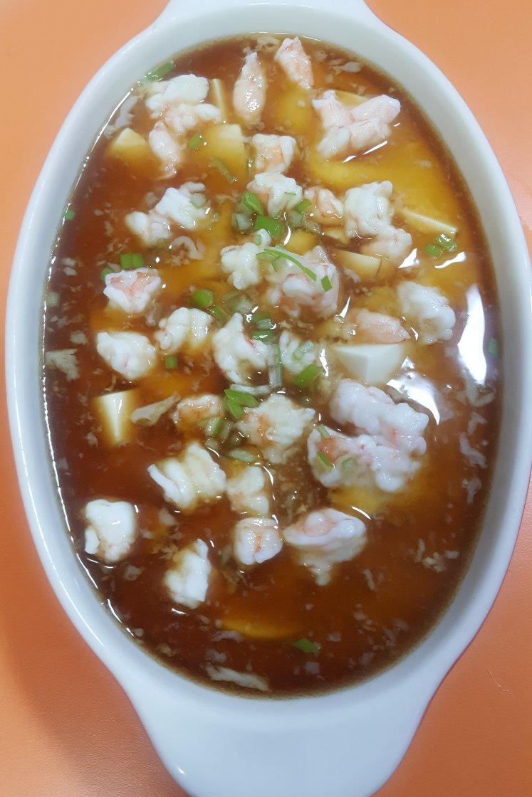 虾仁豆腐蒸水蛋