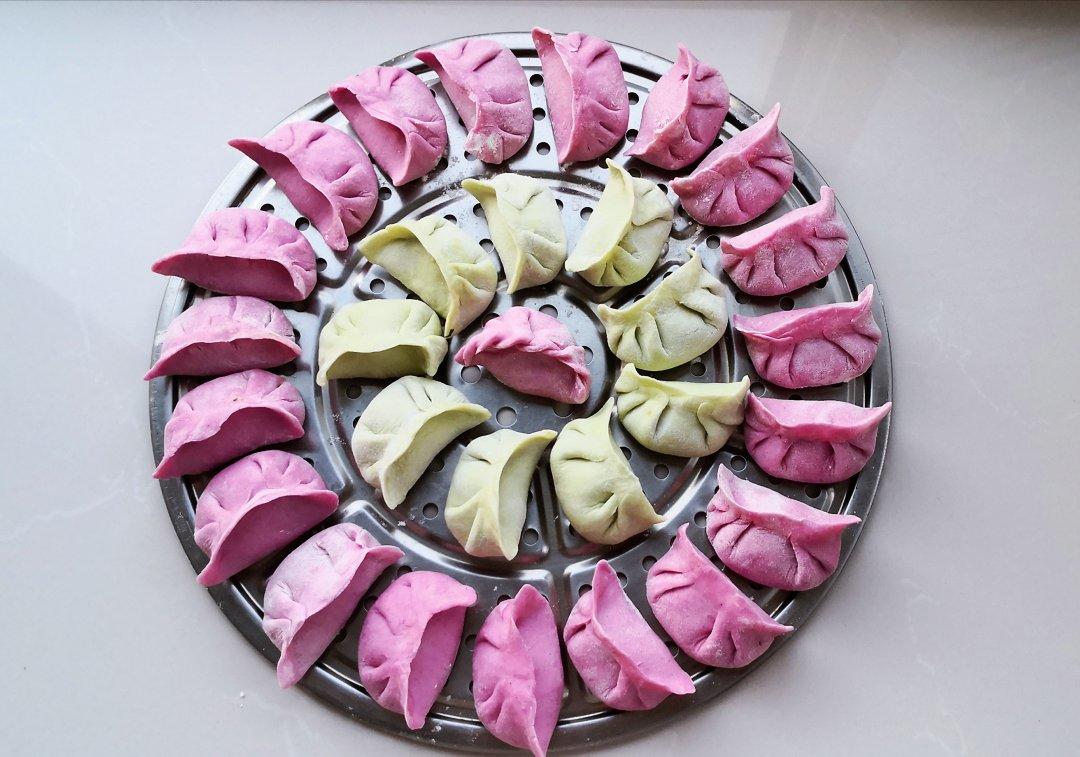 视频菜谱：彩色饺子皮的做法（玫红、绿色、橙色）