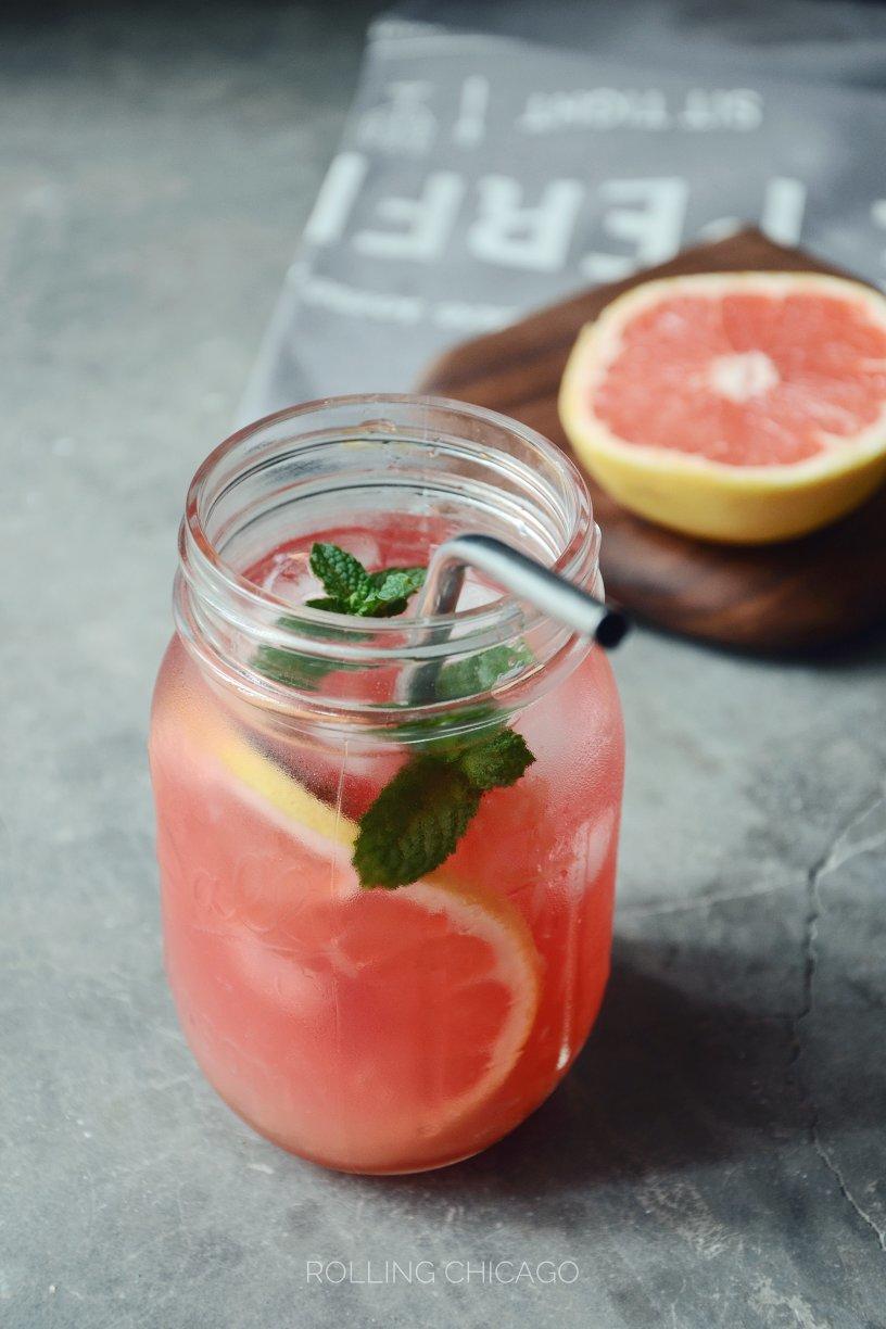 夏日晚霞葡萄柚冰茶