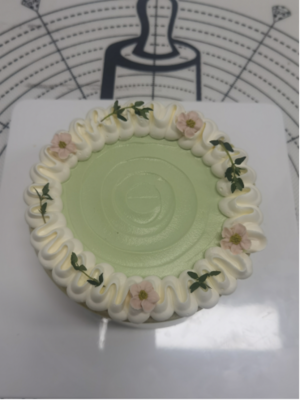 火爆新加坡的斑斓绿蛋糕！斑斓开心果蛋糕的做法 步骤23
