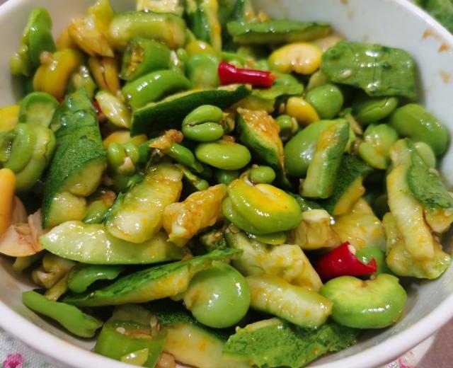 夏夜适合吃素——蚕豆拌黄瓜的做法