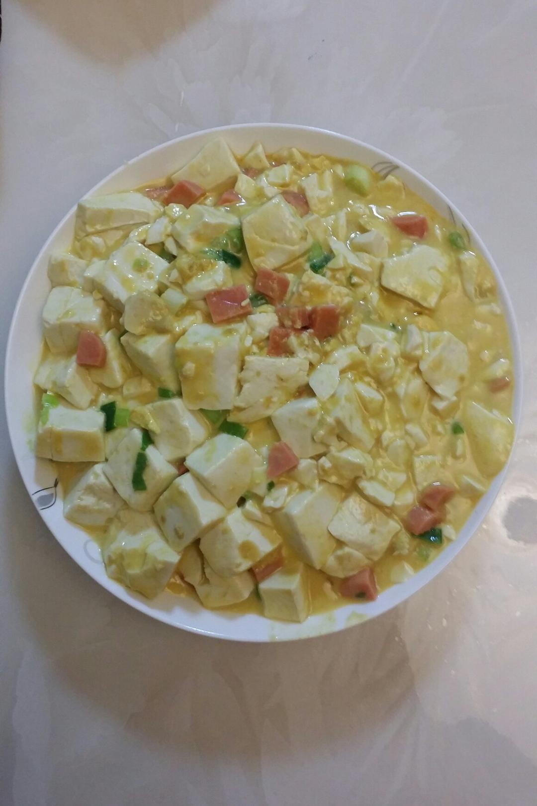 老丁的私房菜-蟹黄豆腐