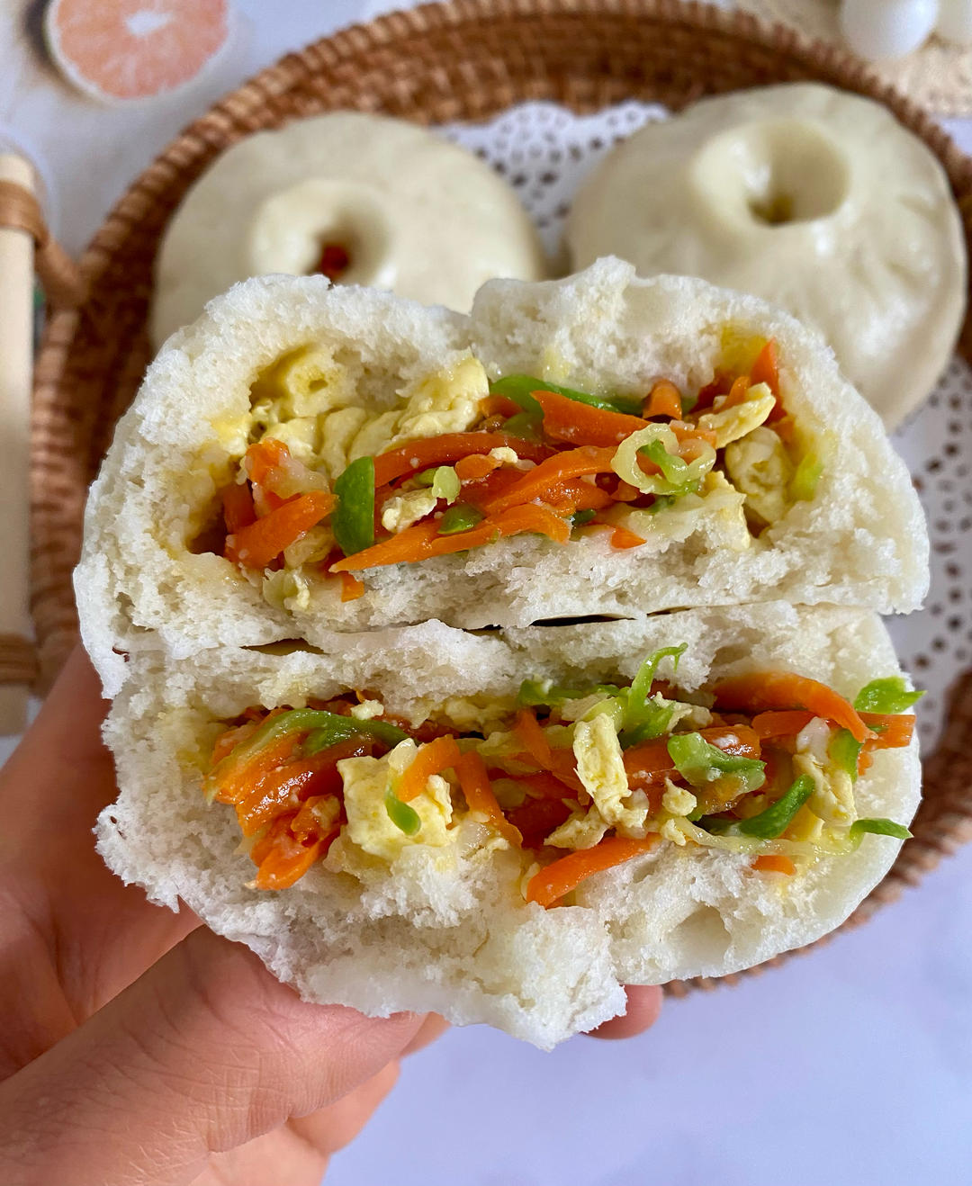 西葫芦鸡蛋素馅包子