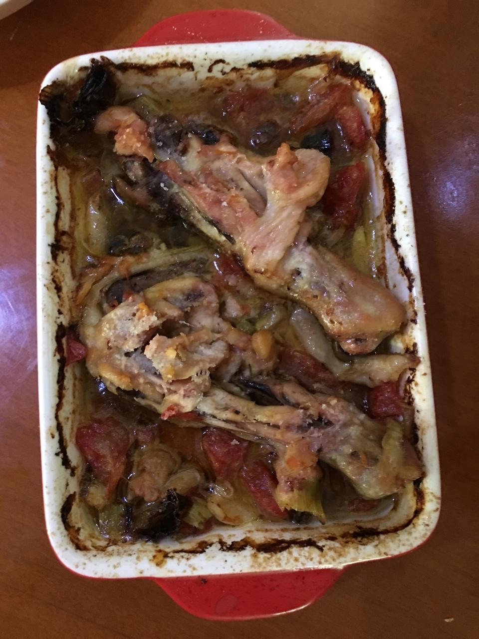 香蒜蕃茄烤鸡腿