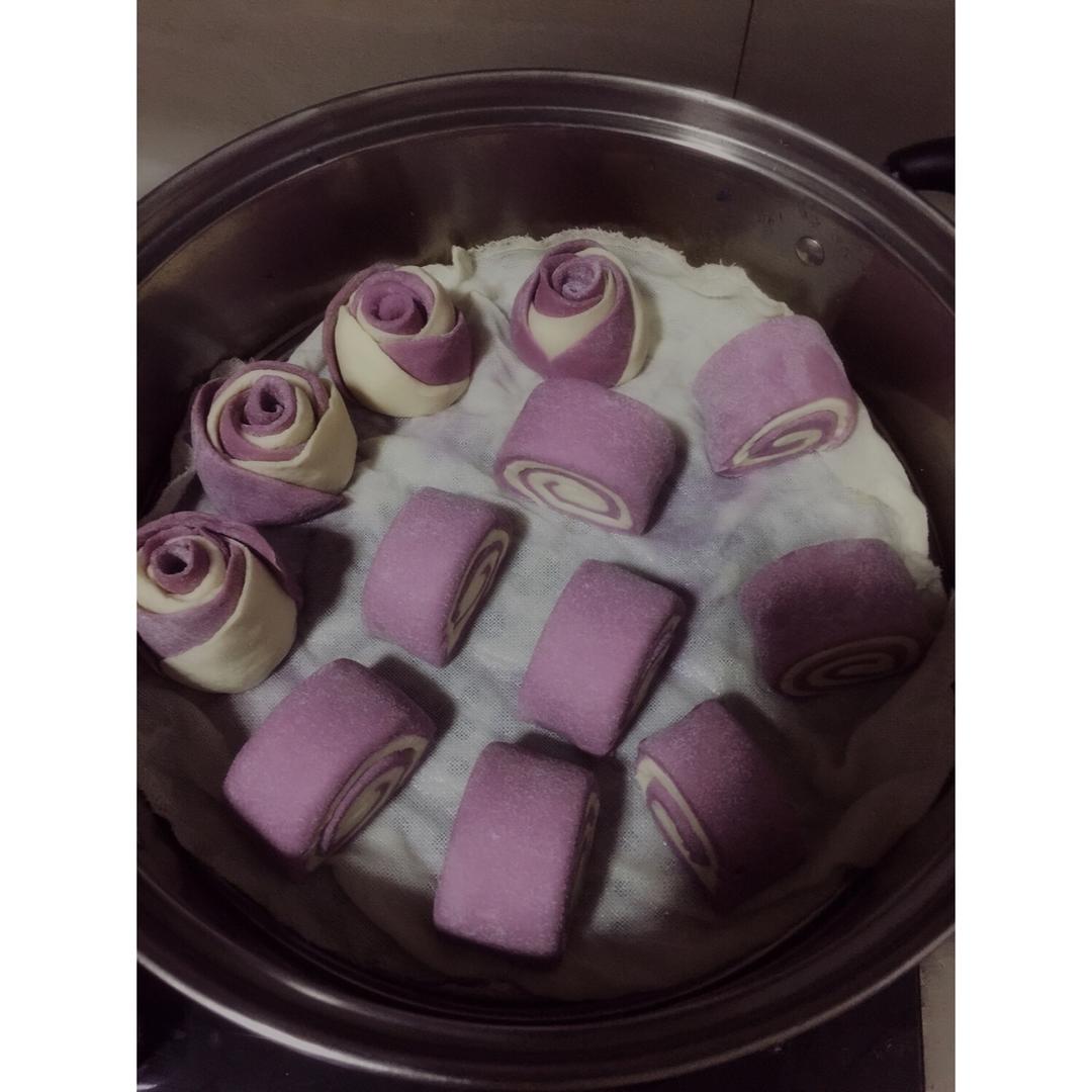 紫薯玫瑰花馒头