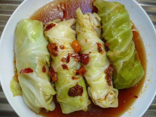 酸辣包菜卷的做法