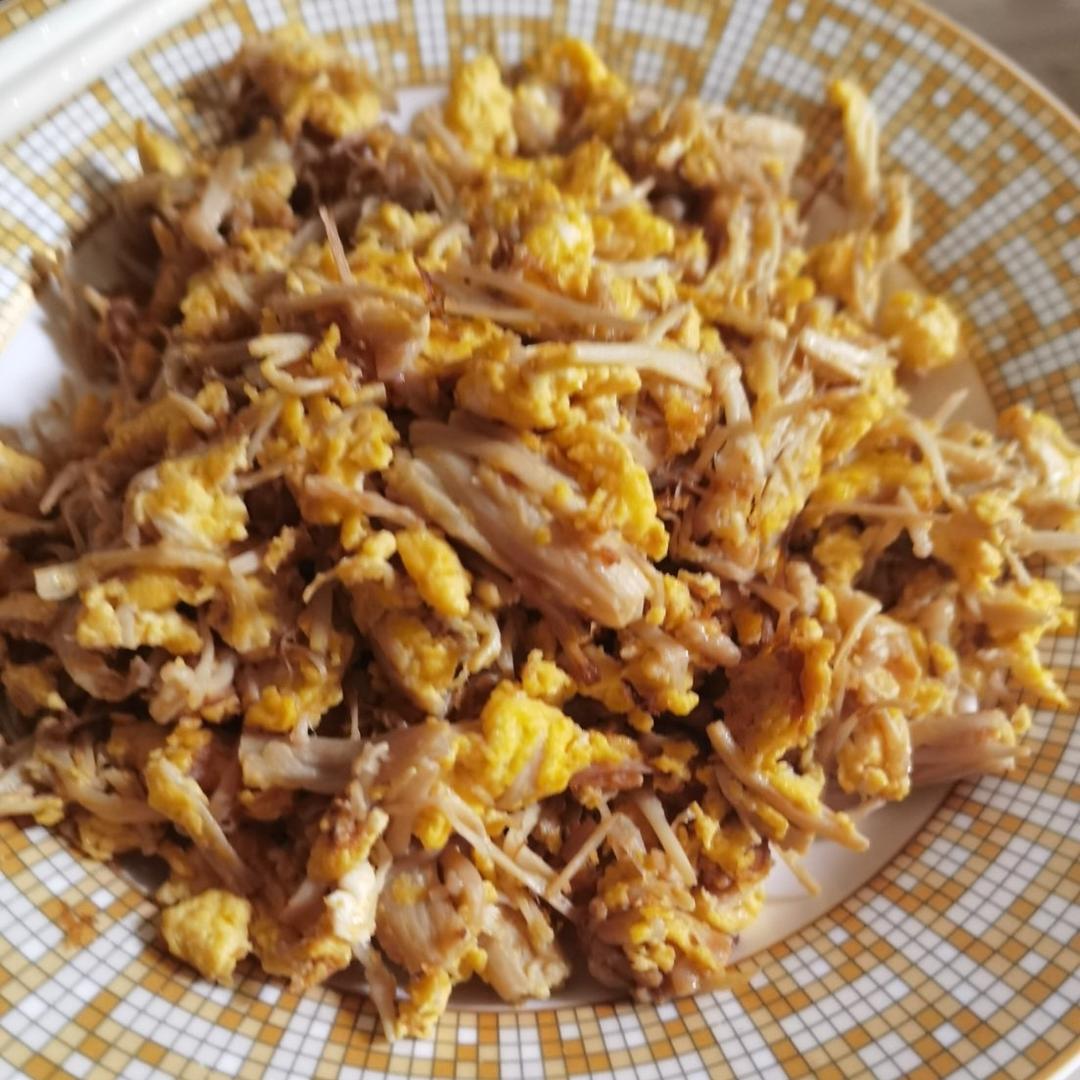 低卡金针菇炒蛋
