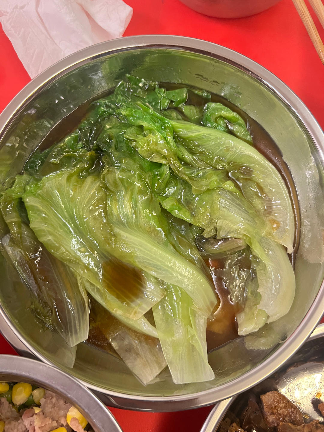 一点不输饭店的白灼罗马生菜