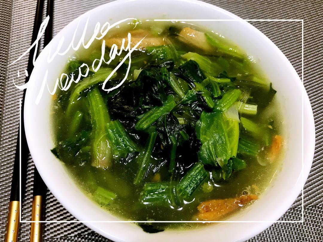 菠菜粉条脂渣汤的做法