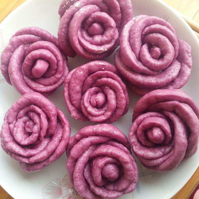 紫薯玫瑰花馒头