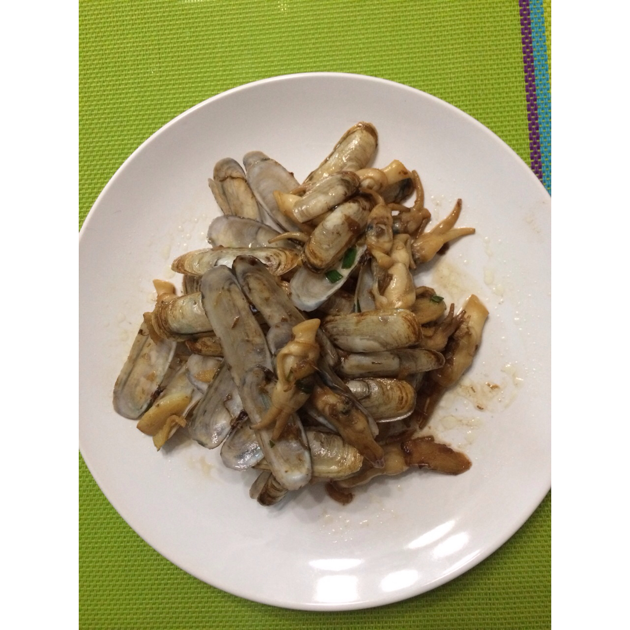 葱姜炒蛏子