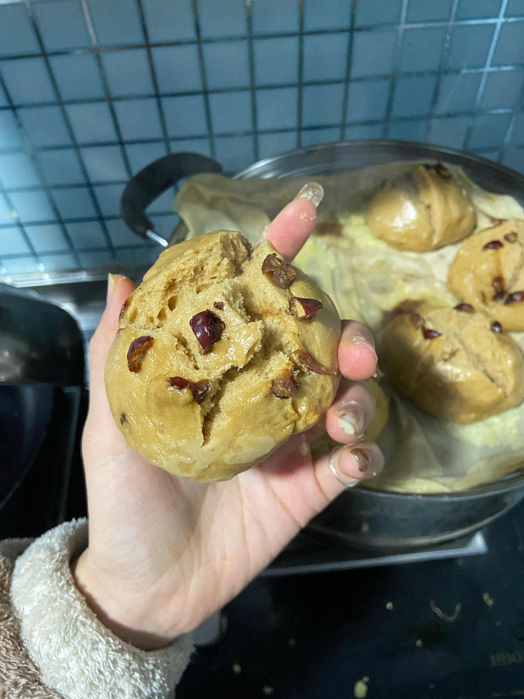 妥妥的红糖开花馒头