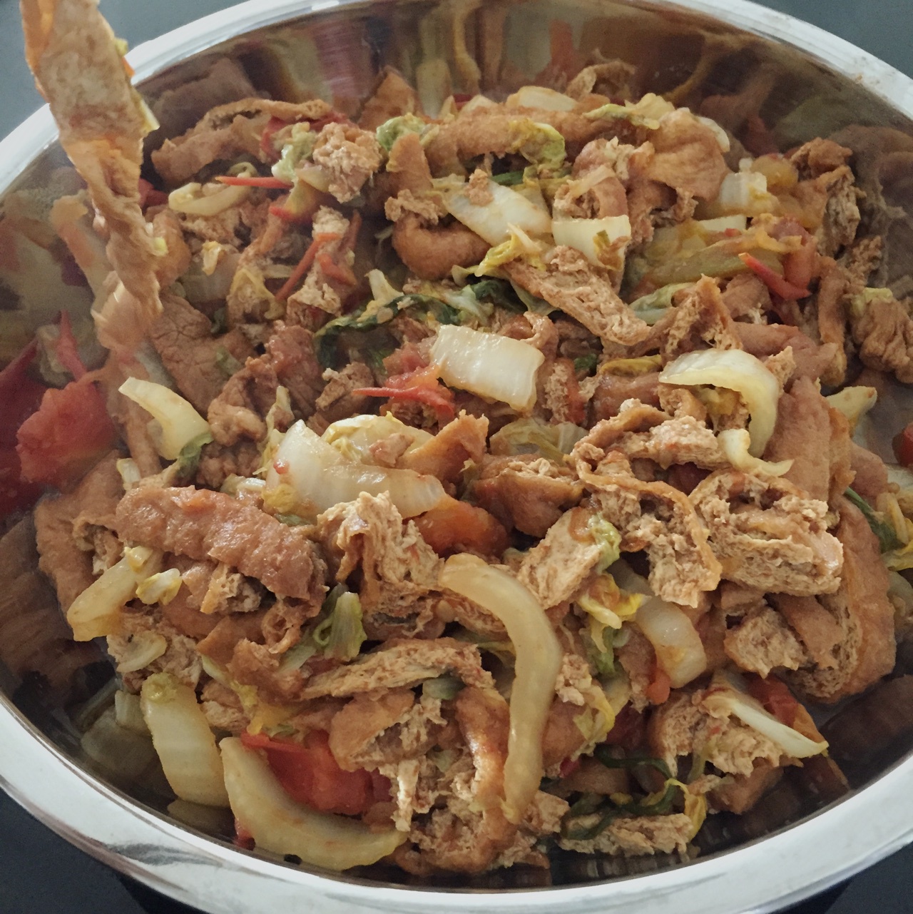 番茄白菜炖豆腐泡
