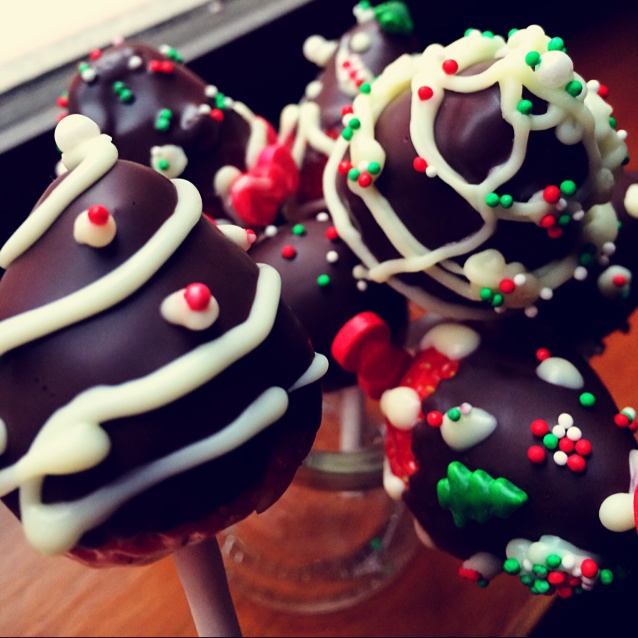 圣诞巧克力草莓棒棒糖
