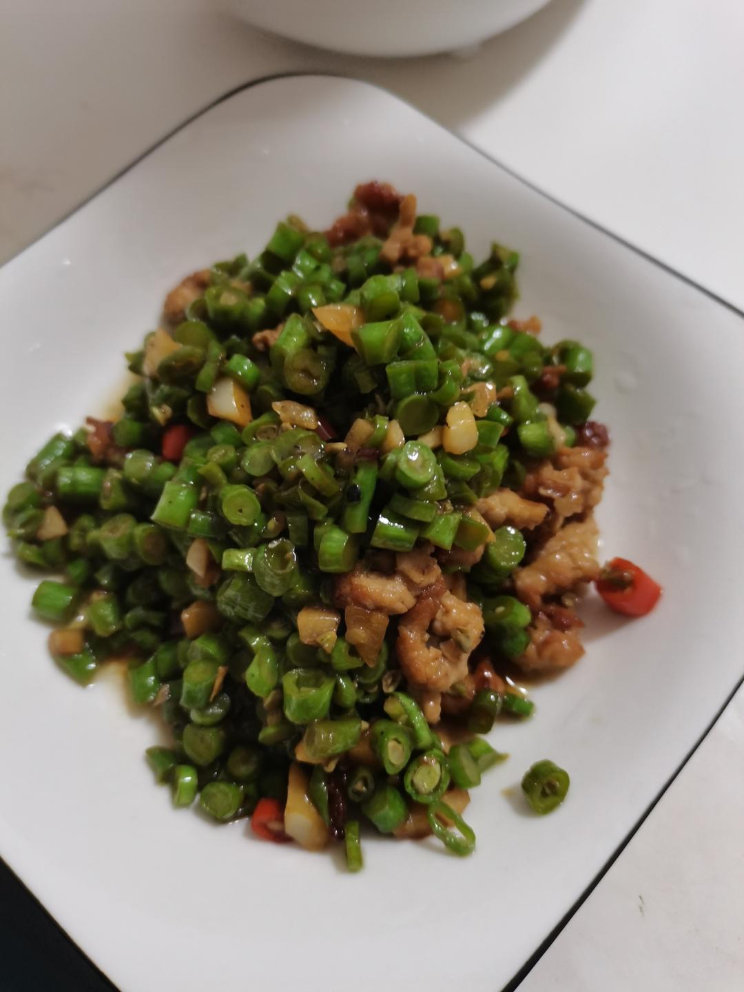 肉沫豆角下饭菜