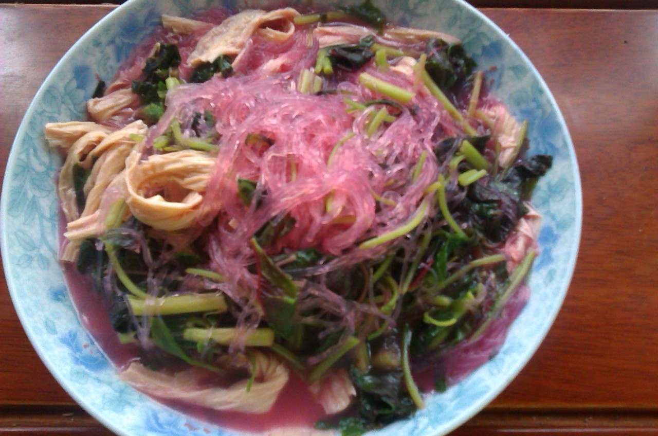 菠菜粉丝拌腐竹