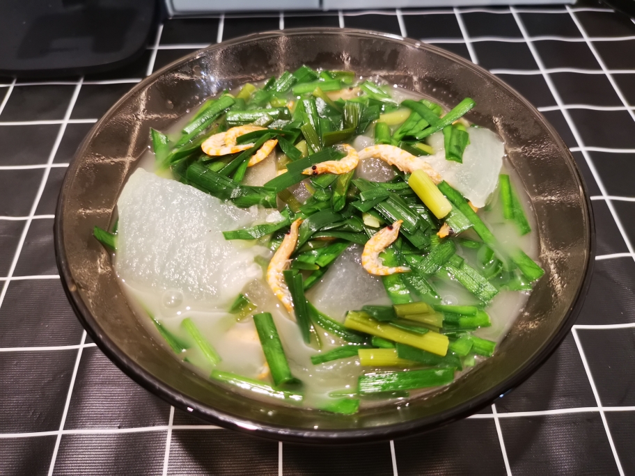 冬瓜韭菜虾皮汤