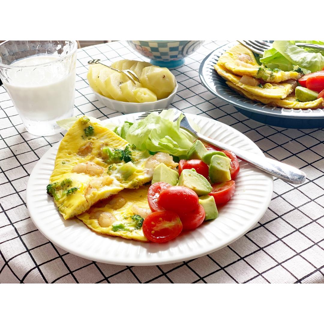 芦笋虾仁早餐蛋饼