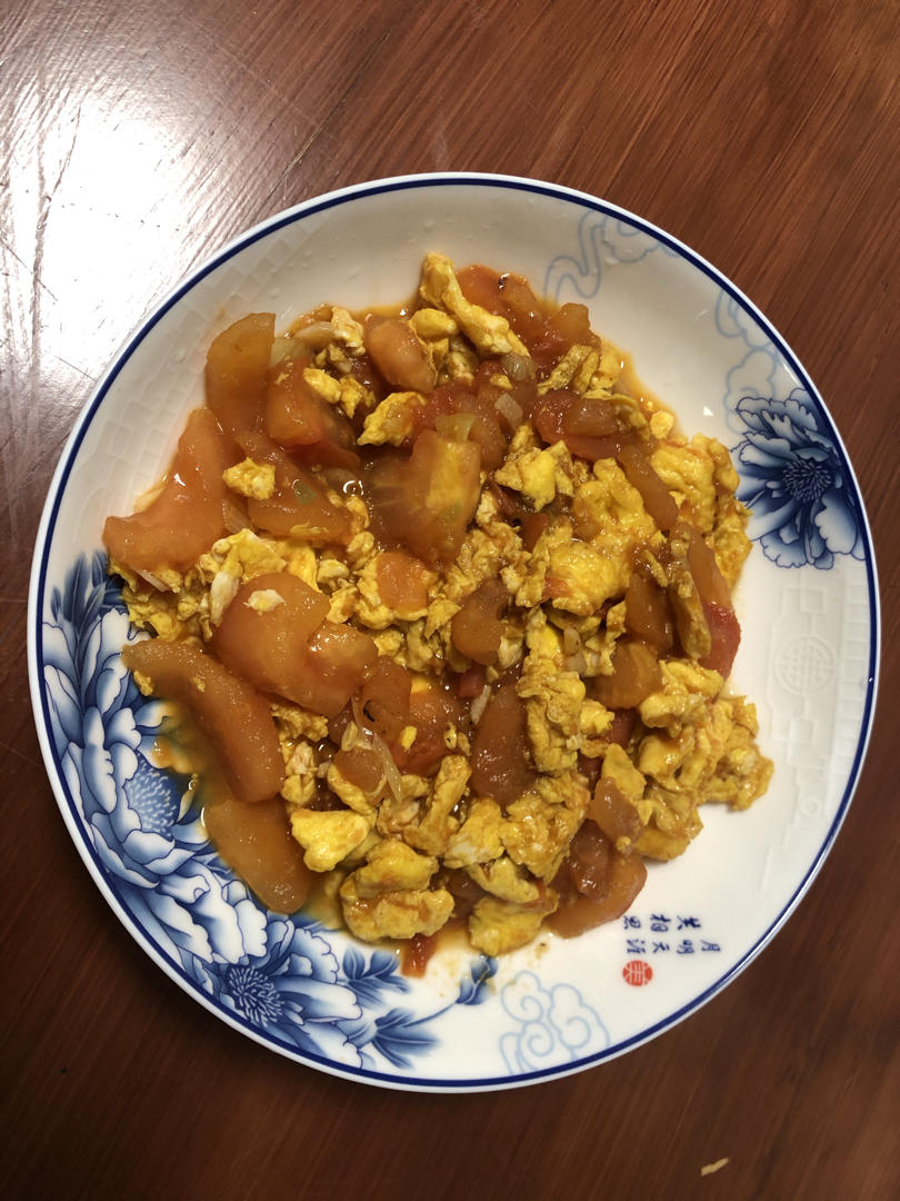 番茄炒鸡蛋（超浓的番茄味）