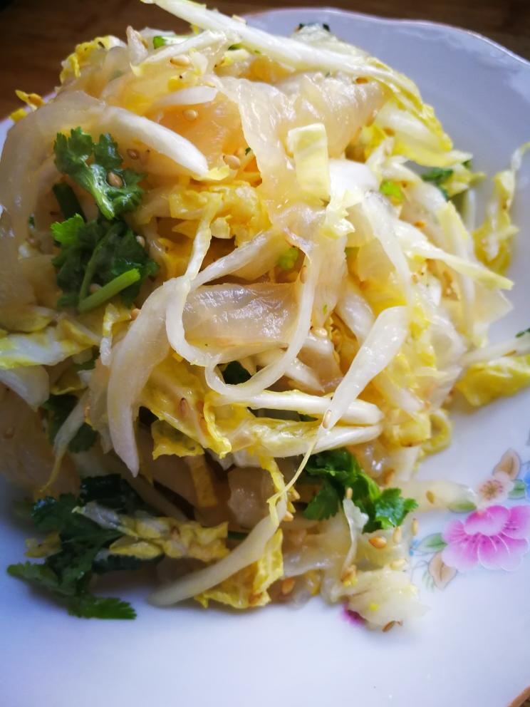 白菜芯拌海蜇皮