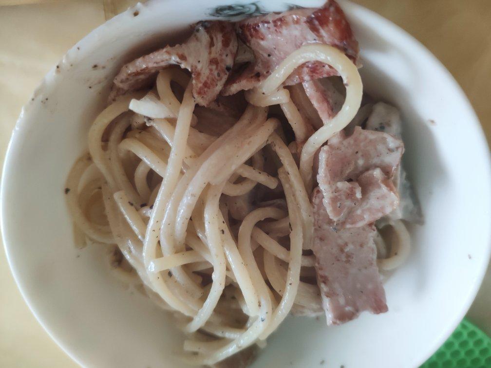 低卡伪白酱奶油培根蘑菇意大利面｜#Healthymeals# 减脂必撸02