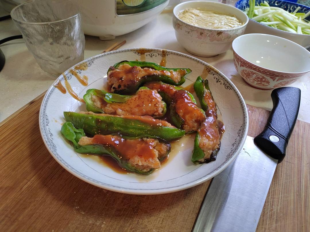 青椒酿虾滑