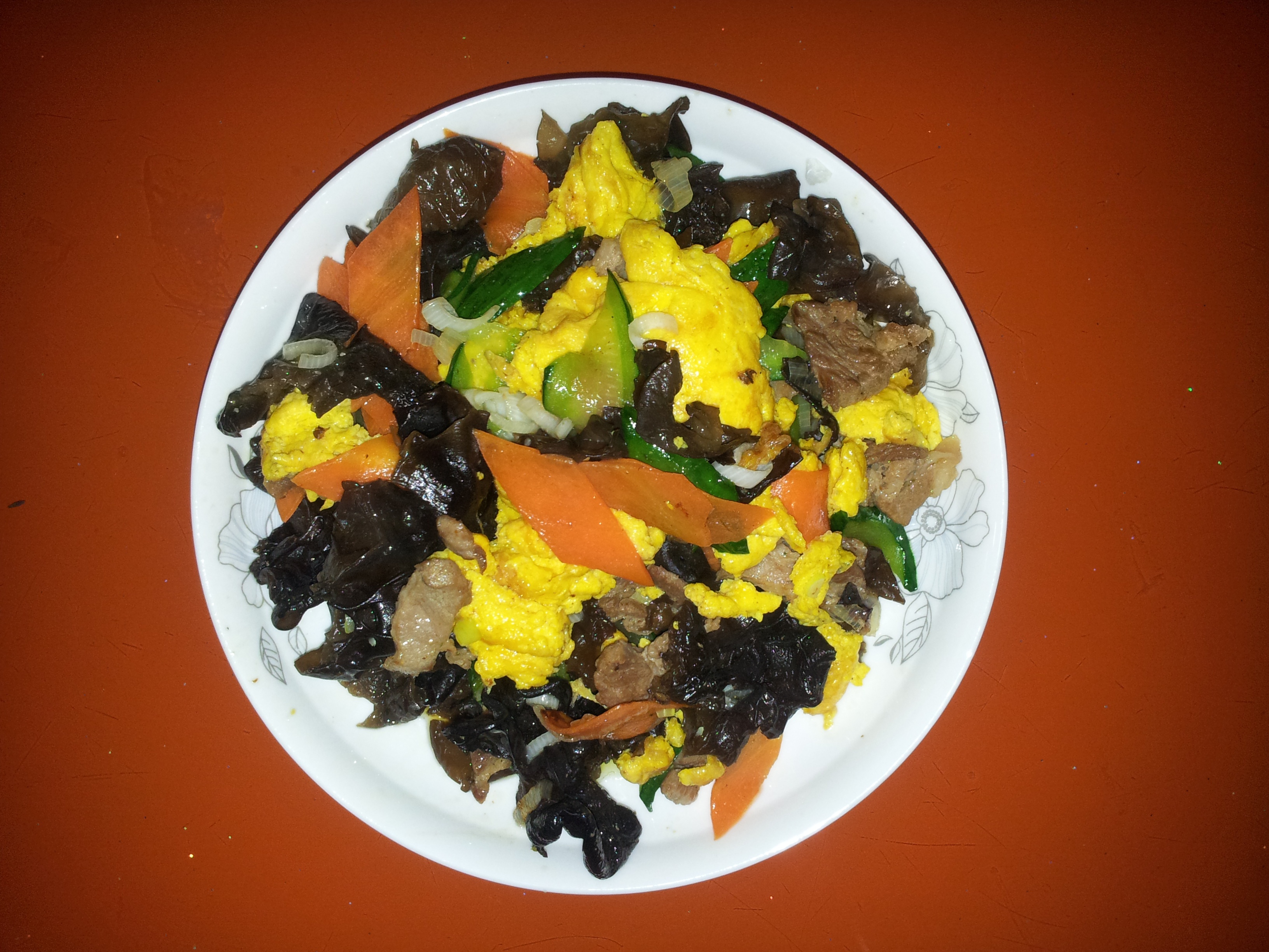 冰红茶今天你喝了吗做的木须肉木樨肉苜蓿肉