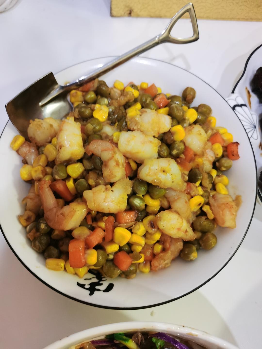 什锦玉米粒虾仁🍤🌽🥕