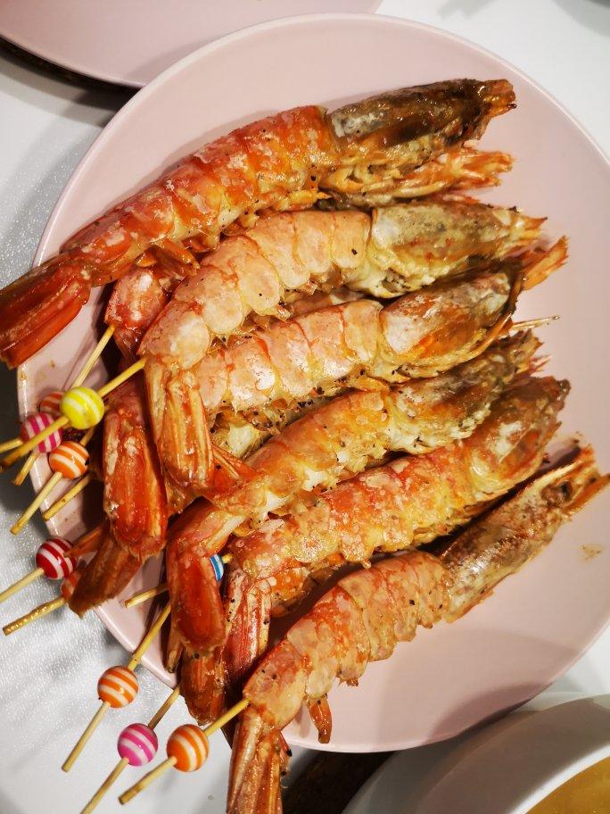 在家也能做出日料店的盐烤大虾~