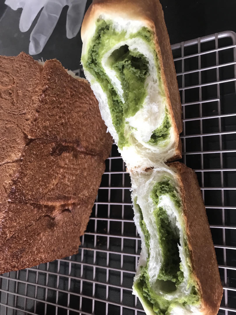 抹茶奶酥小金砖（70%中种吐司）
