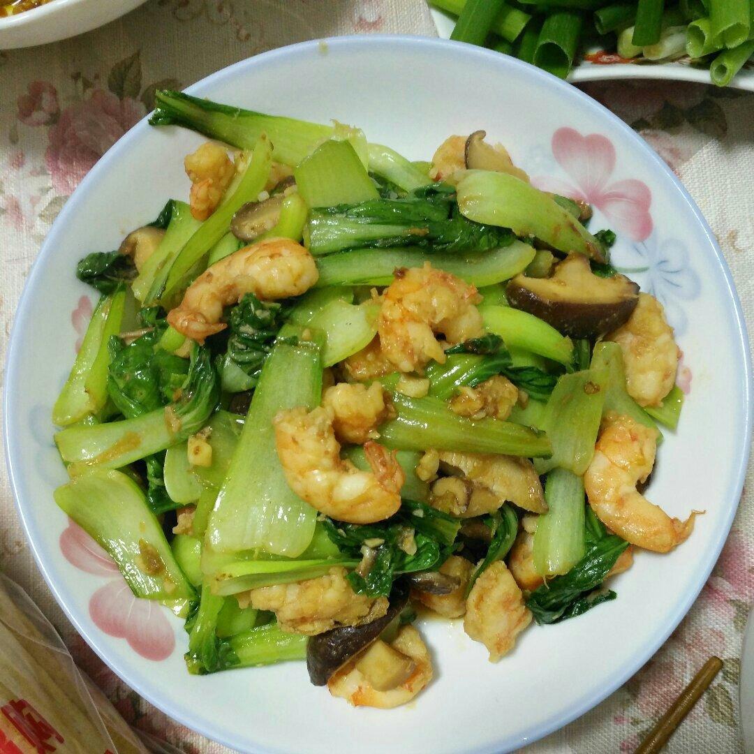 虾仁香菇炒油菜