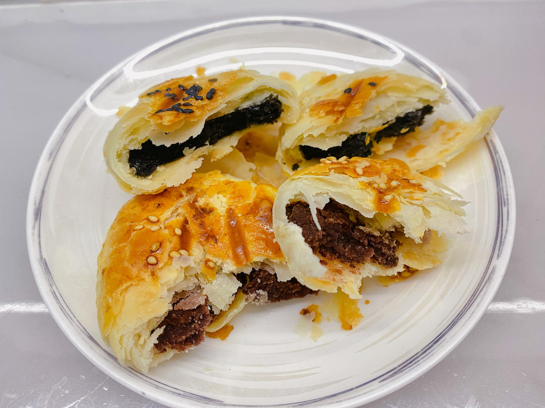 红豆酥饼｜这样做超酥脆‼️好吃到掉渣