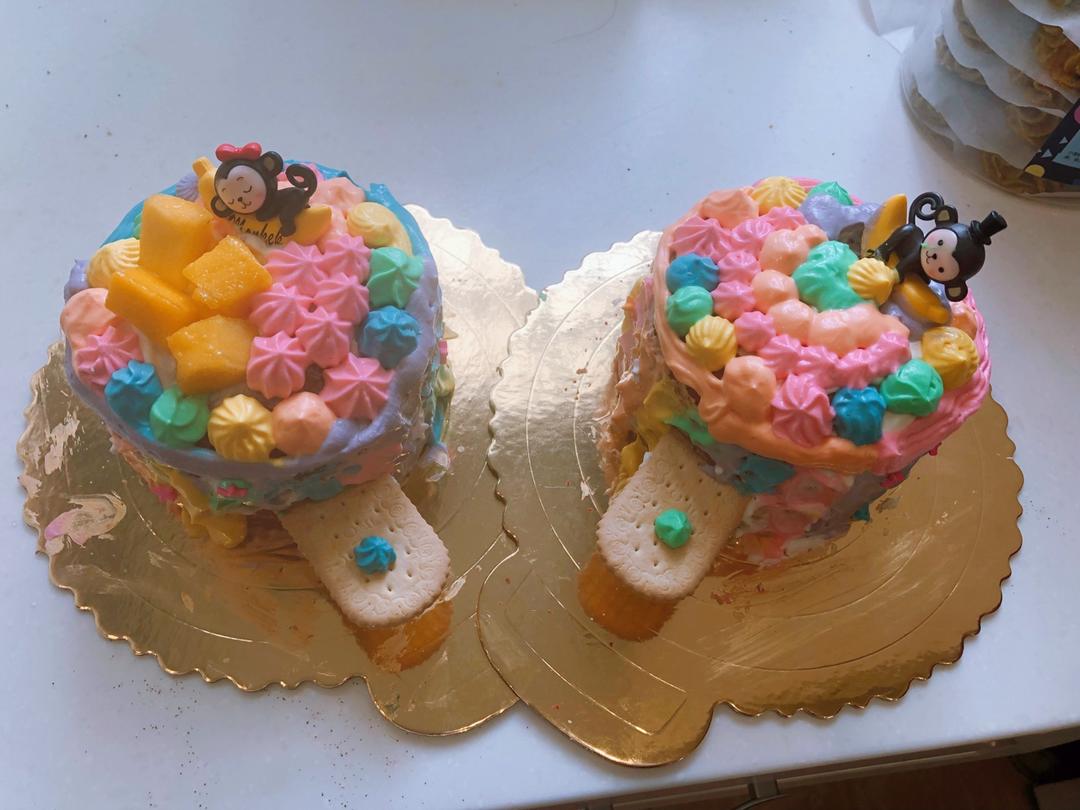 手残党的彩虹裱花蛋糕