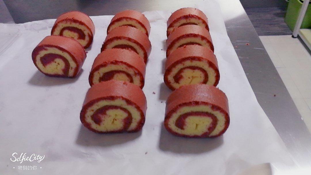 蛋糕卷，红丝绒蛋糕卷，旋风蛋糕卷