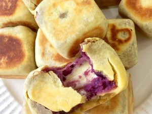 网红爆浆紫薯仙豆糕(低卡版)超长拉丝的做法 步骤17