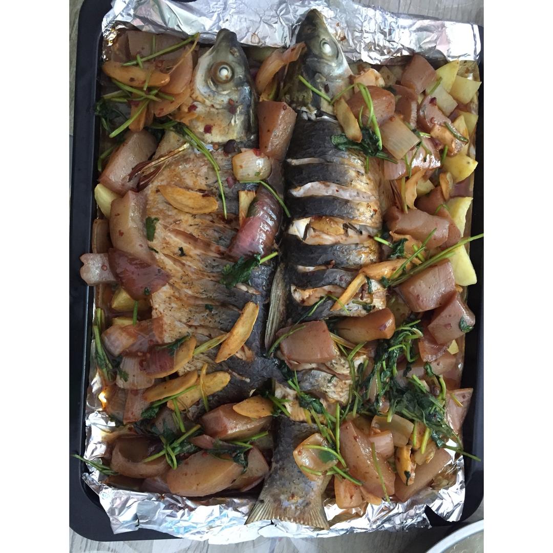 德普电烤箱食谱——烤鲫鱼