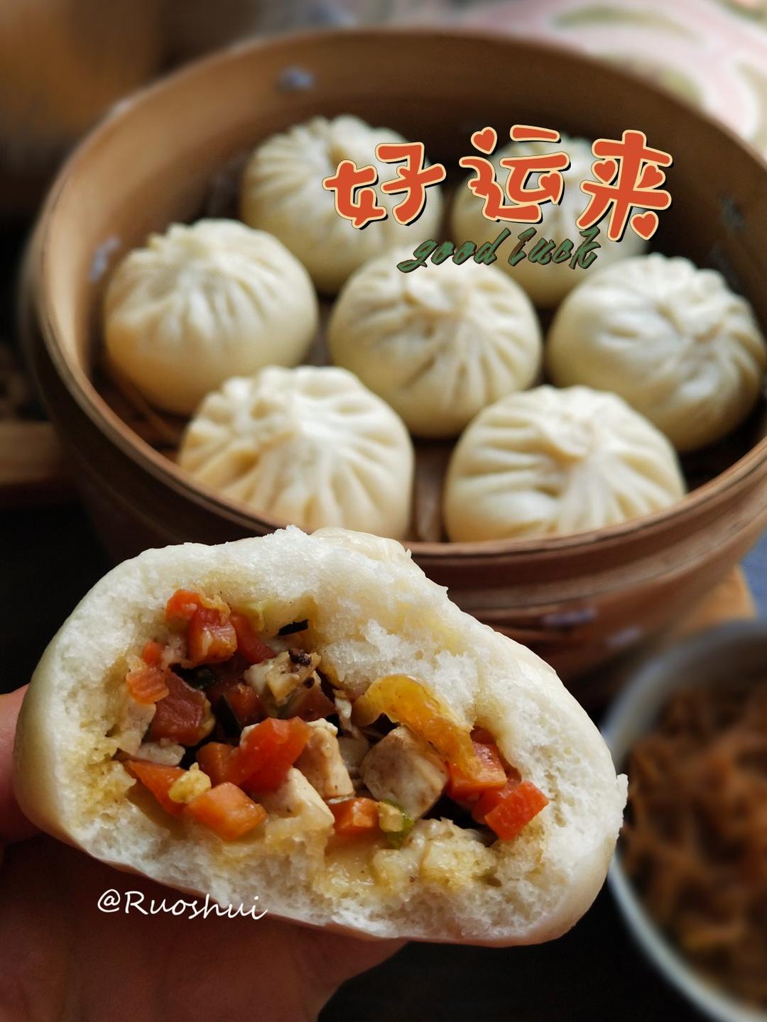 胡萝卜木耳鸡蛋素包子