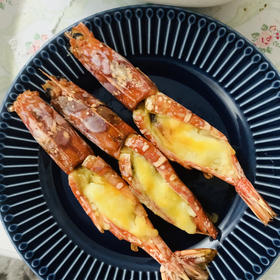 快手10分钟芝士烤大虾之阿根廷红虾