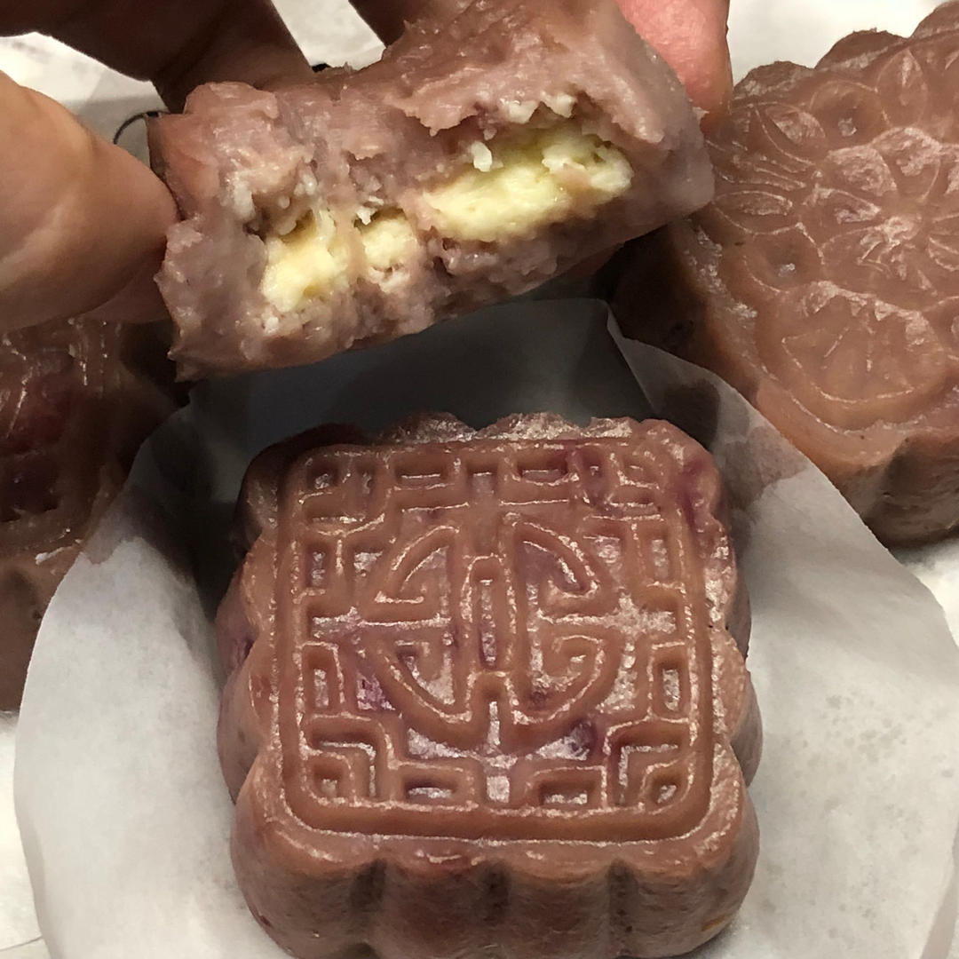 免烤箱！爆浆芋泥奶酪月饼🥮