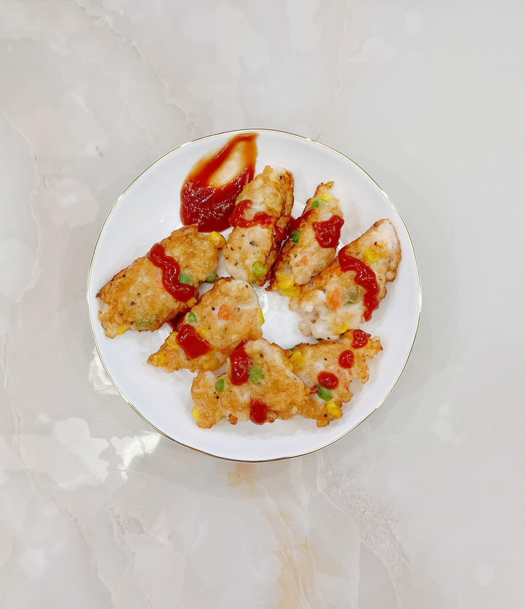酥脆清爽【毛豆炸鱼饼】，10分钟搞定