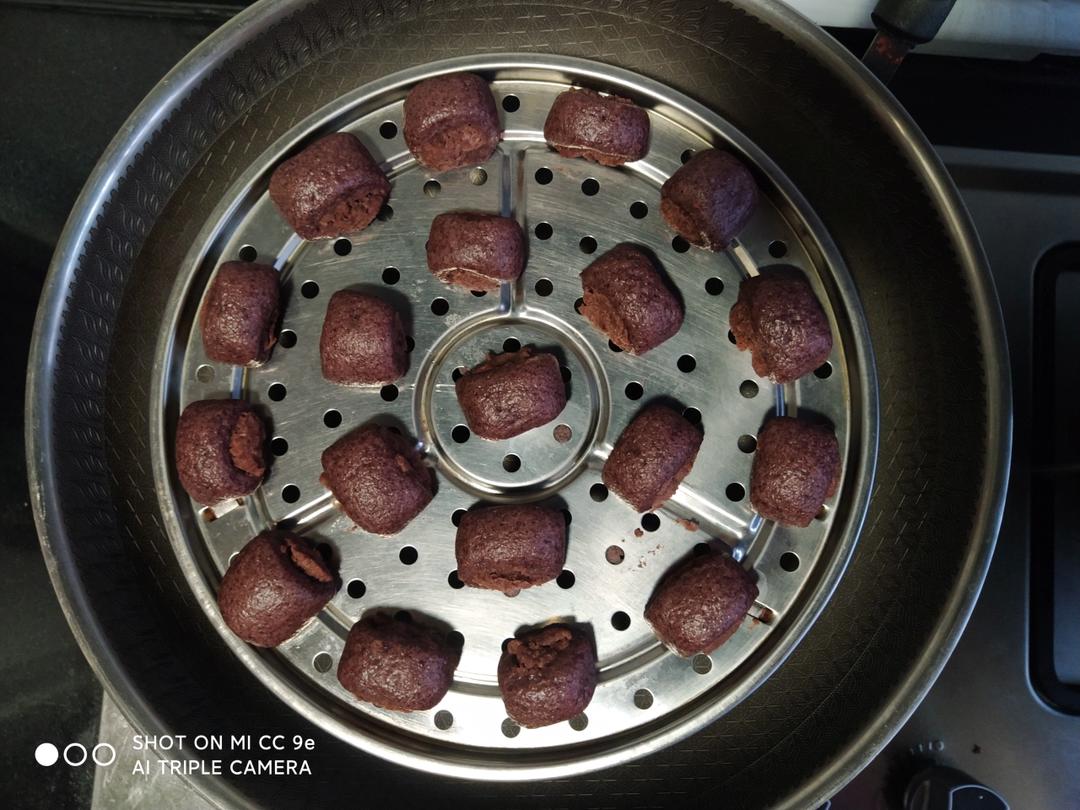 黑米豆沙馒头