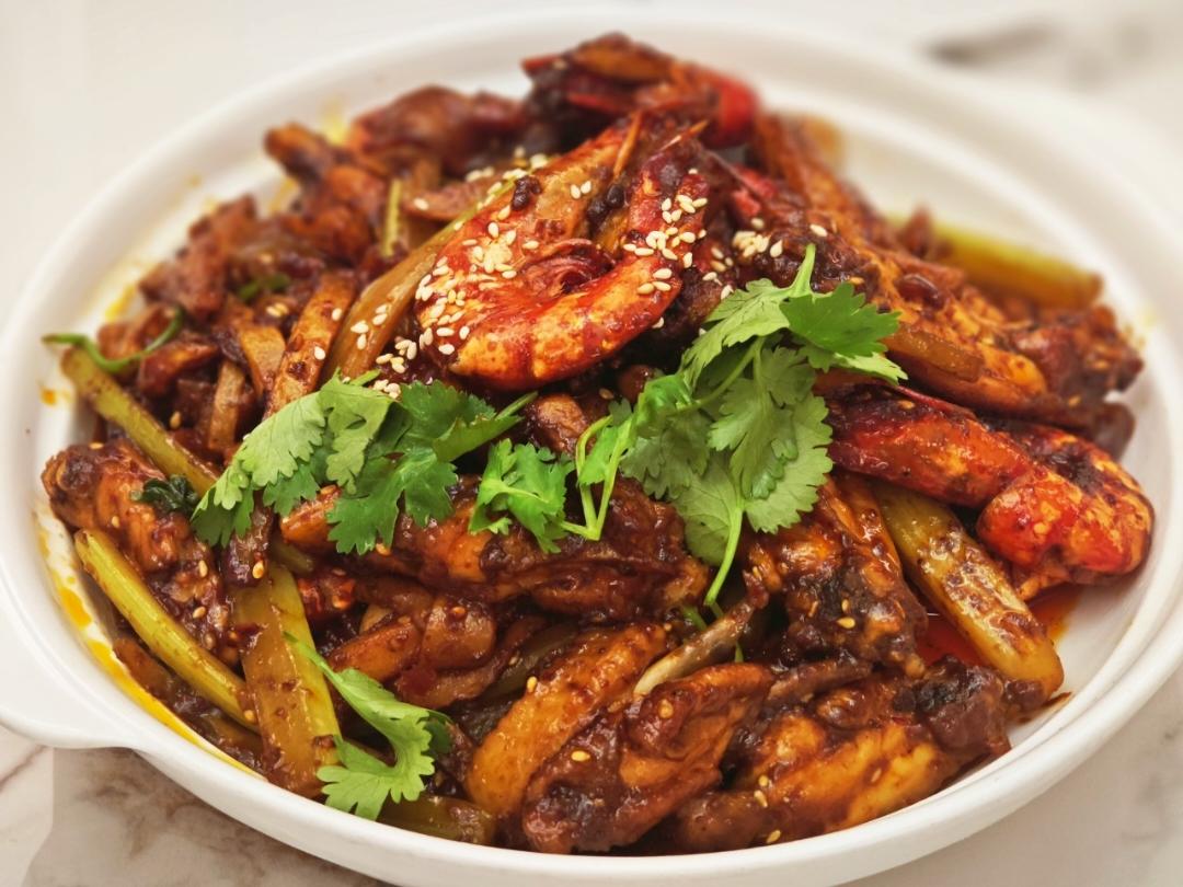 干锅鸡翅香辣虾🍤