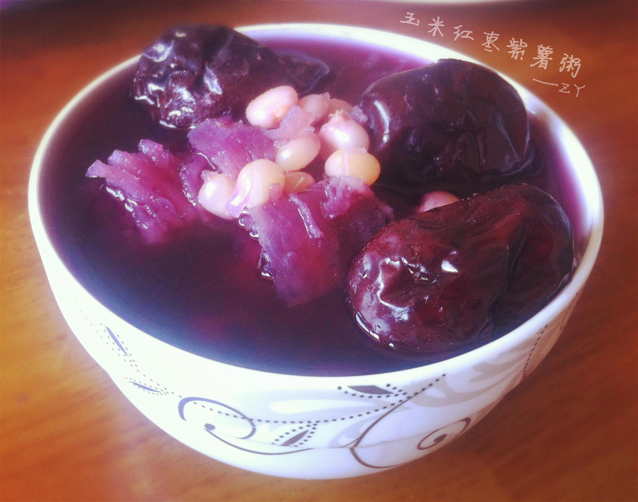 玉米红枣紫薯粥
