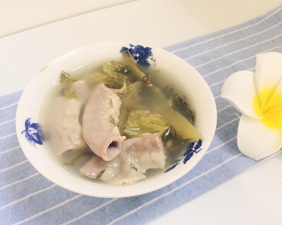 猪粉肠咸菜汤的做法