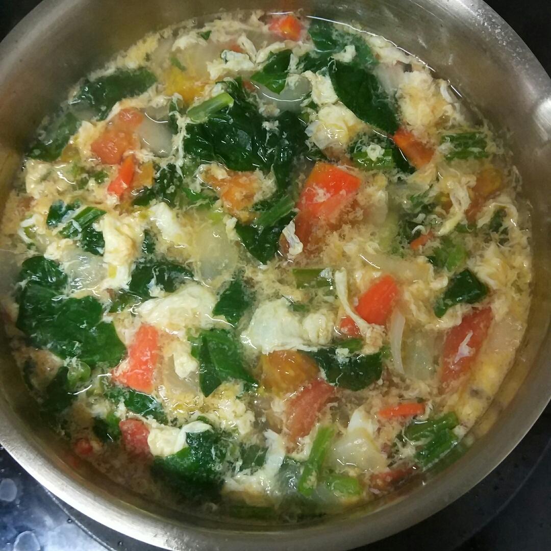 手机用户9243_bvt0做的番茄鸡蛋菠菜汤