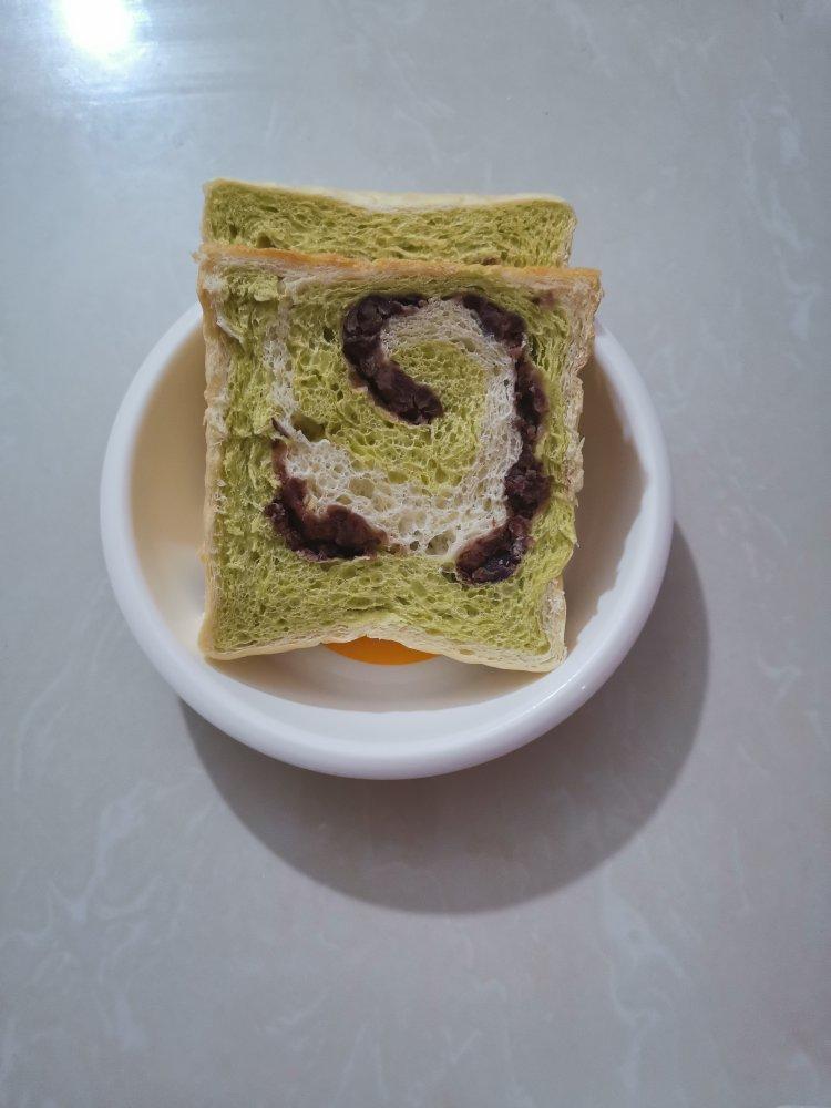 夏日风情之菠菜蜜豆吐司（一次发酵）