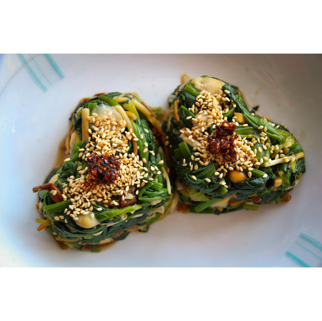 凉拌菠菜金针菇