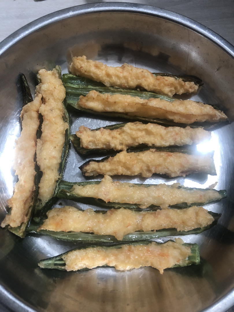 虾滑酿秋葵